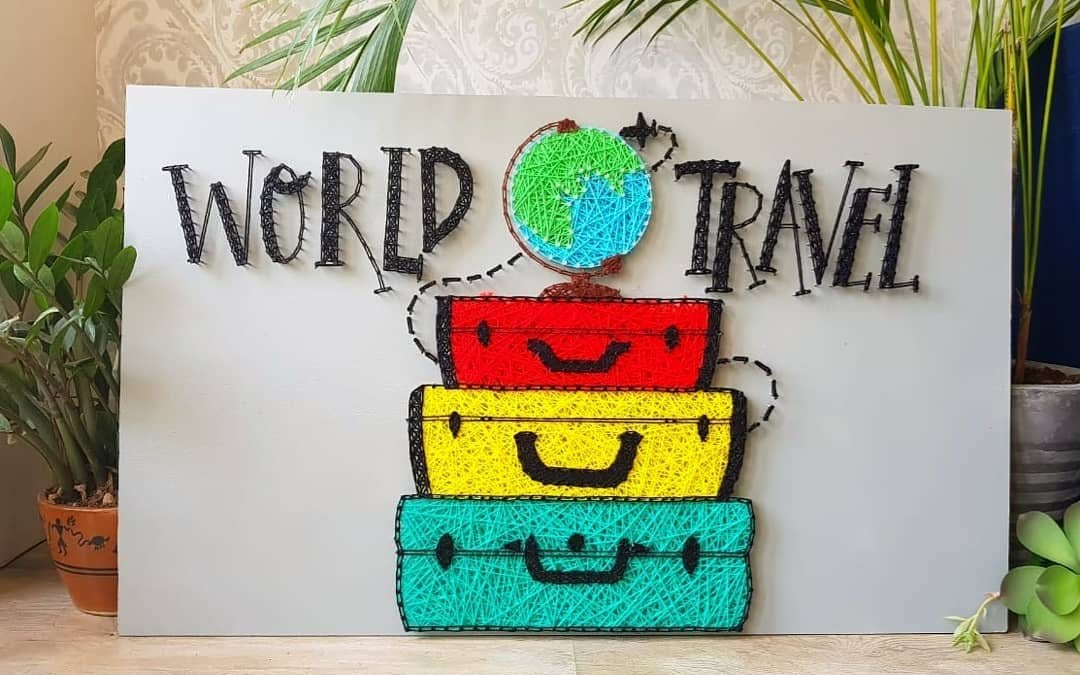 World Travel String Art by Sonal