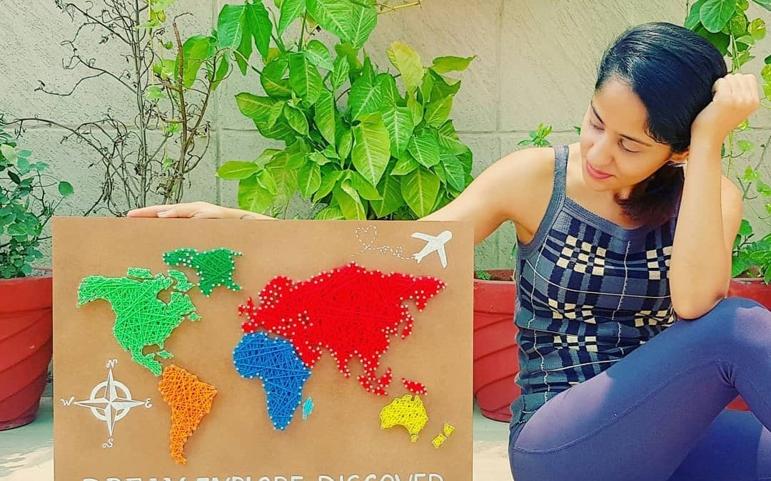 World Map String Art