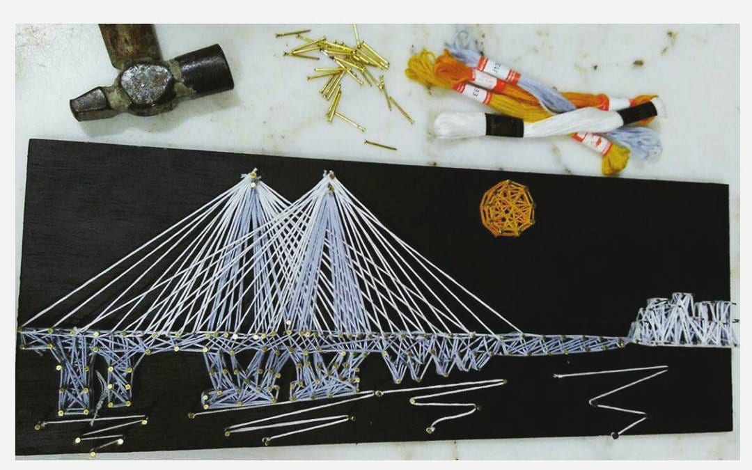 Iconic Worli Sealink Mumbai String Art by Anjani