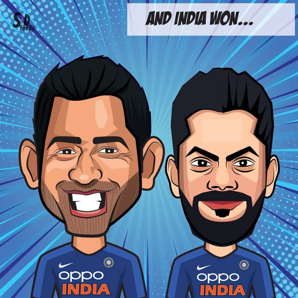 Ms Dhoni And Virat Kohli Caricature By Sidtoons Stoned Santa