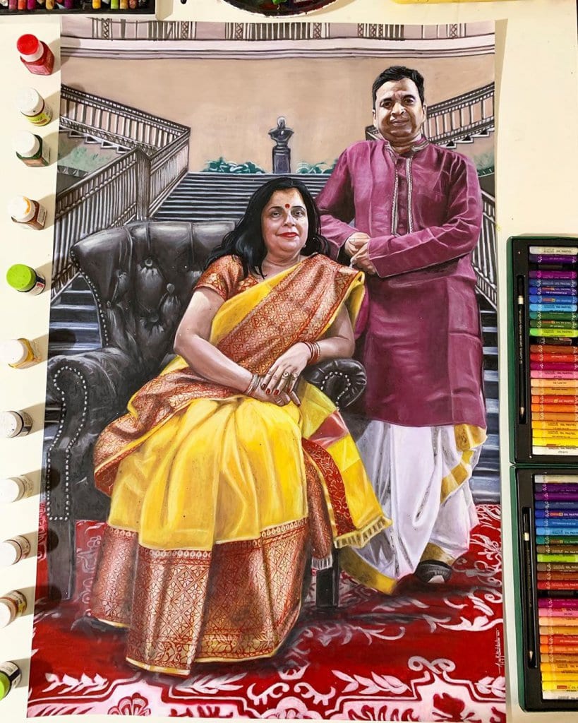 Parents Hyper Realistic Portrait By Ajay Rathod Stoned Santa