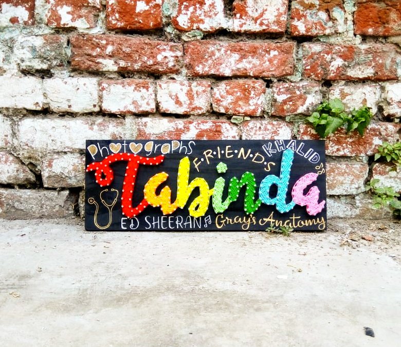 Tabinda’s Name String Art by Sonal Malhotra