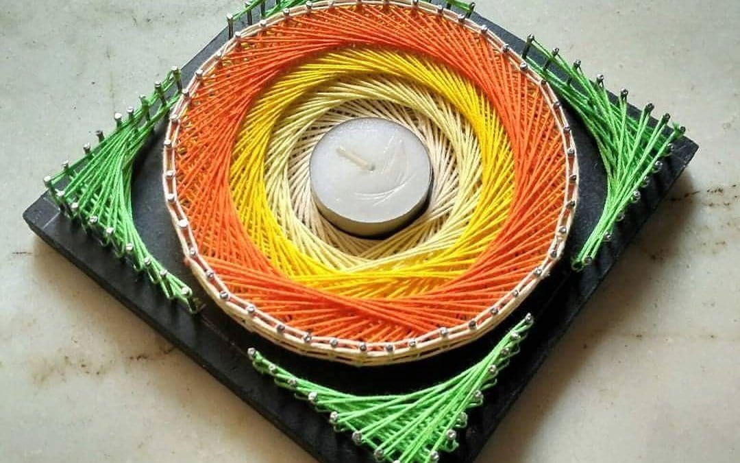 Candle Holder String Art by Anjani