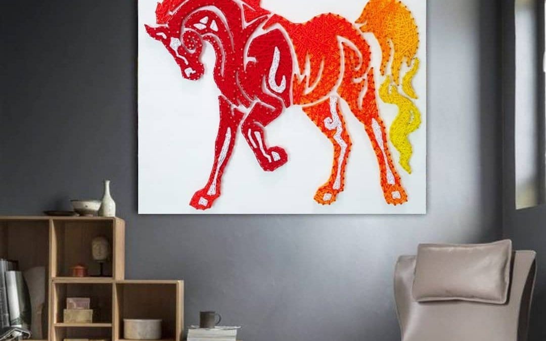 Flaming Horse String Art by Sonal Malhotra