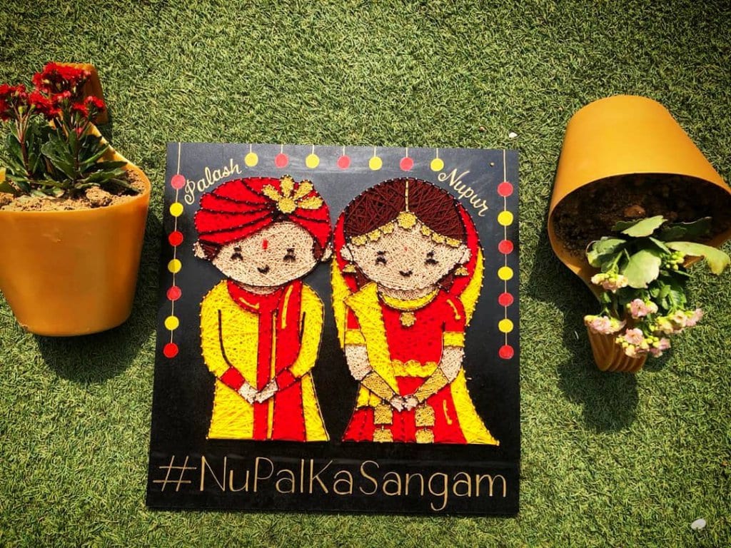 Indian Wedding Couple String Art by Sonal Malhotra - Stoned Santa