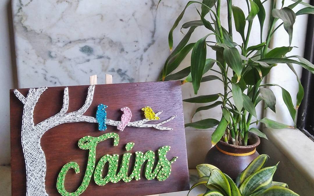 Jains Nameplate String Art by Anjani