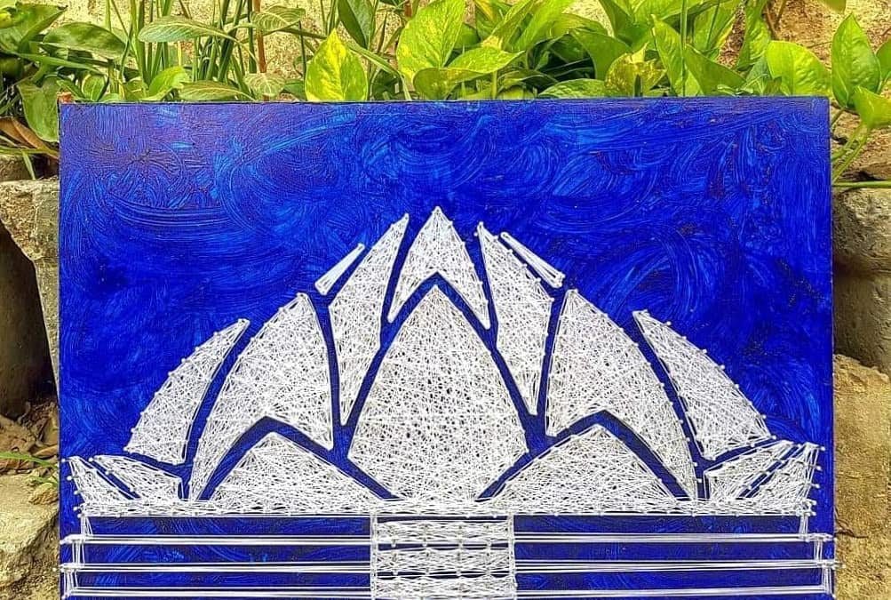 Lotus Temple String Art