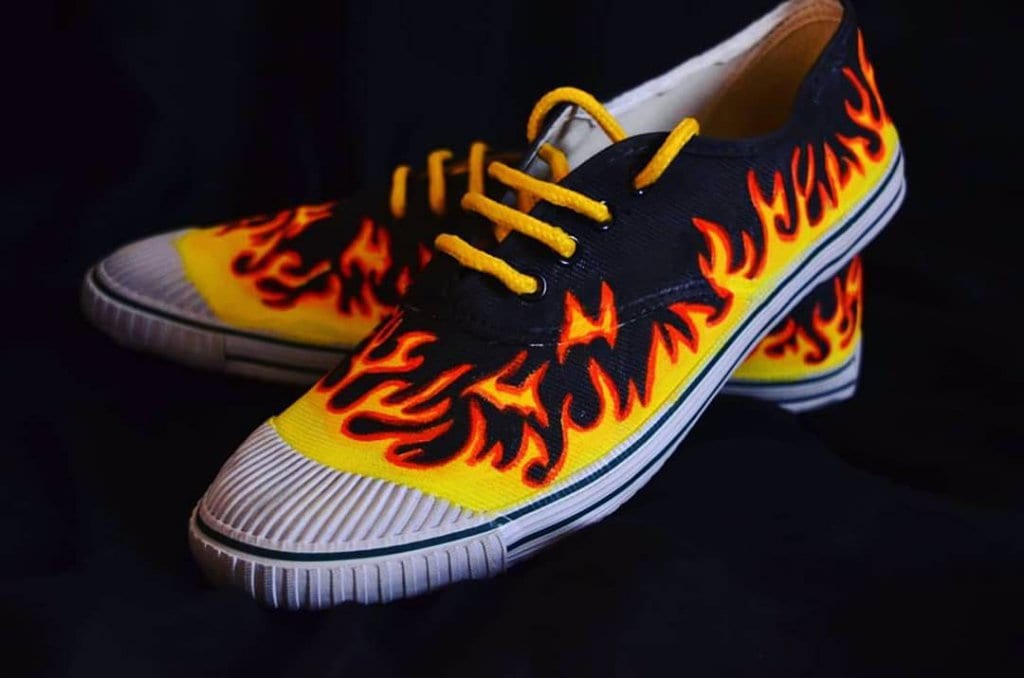 Inferno Customized Shoes By Nidhi Stoned Santa