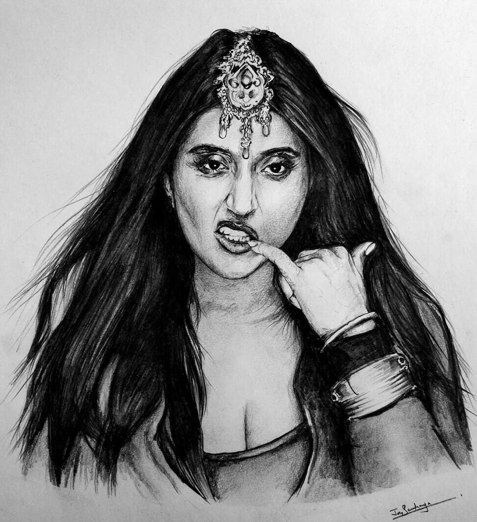 Pencil sketch from photo online made by charcoal drawing artists in India