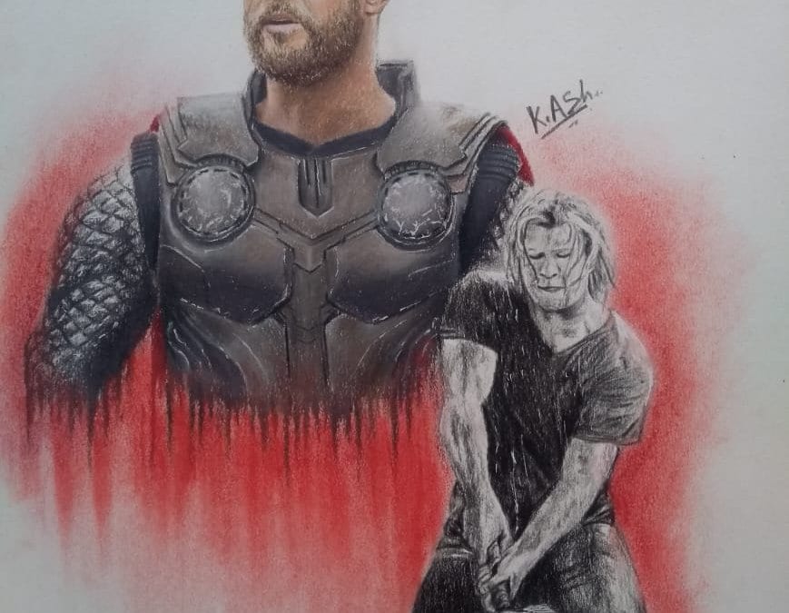 Thor Handmade Color Portrait by Kaustubh – Stoned Santa