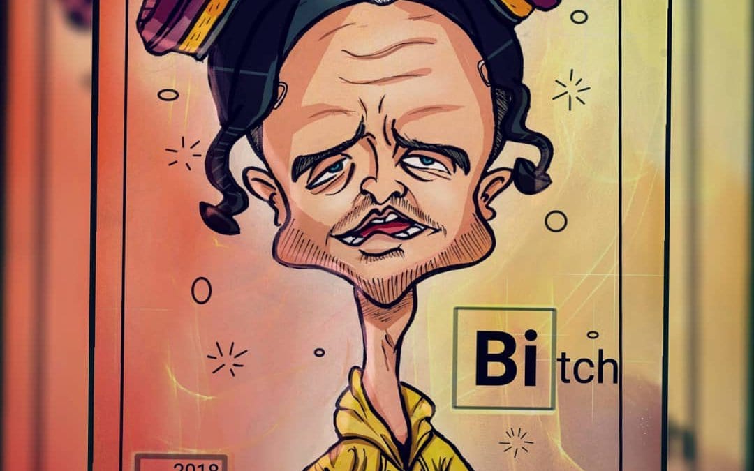 Aaron Paul Breaking Bad Caricature by Chetan