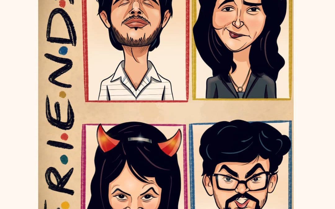 Friends themed Group Caricature by Chetan