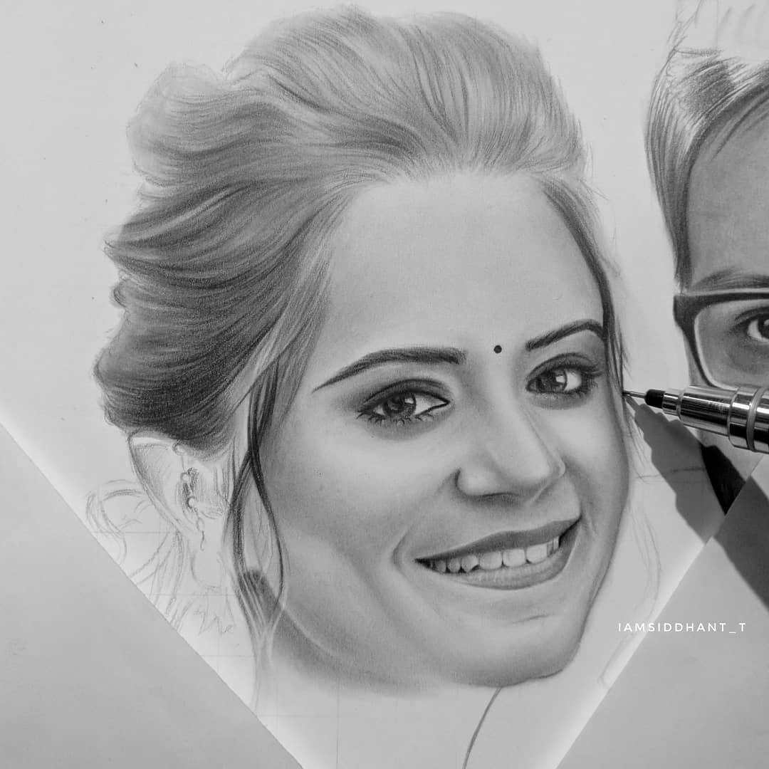 Indian Traditional Couple - Pencil Drawing on Behance