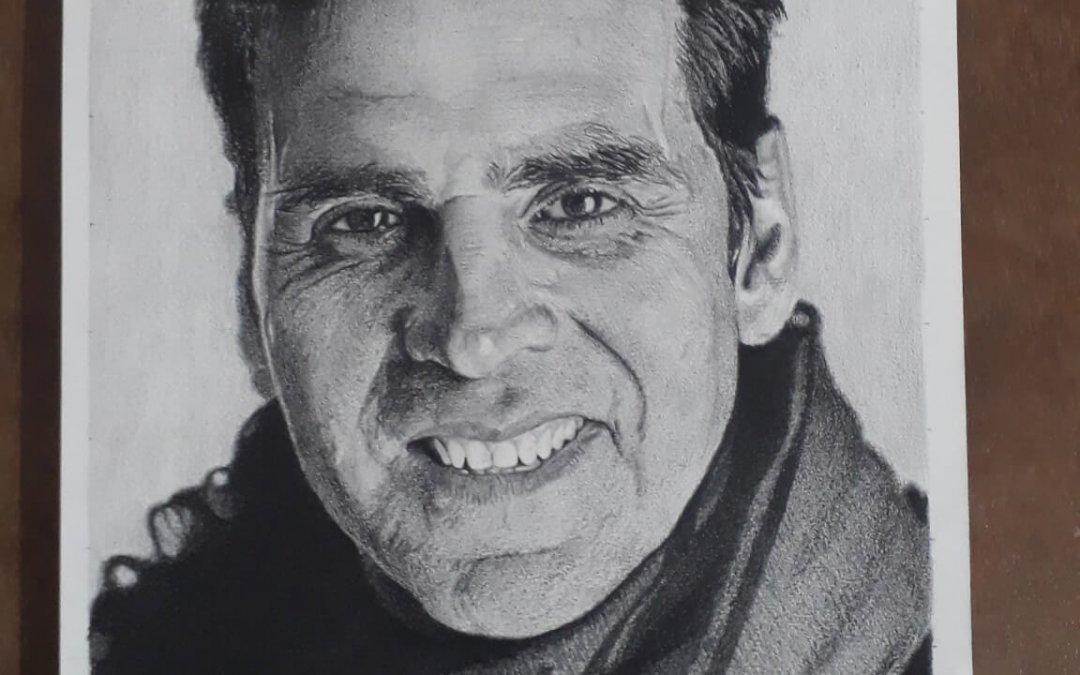 Akshay Kumar Hyper Realistic Pencil Portrait- Om Prakash