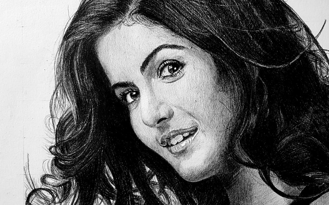 Katrina Kaif Hyper Realistic Pencil Portrait- Om Prakash