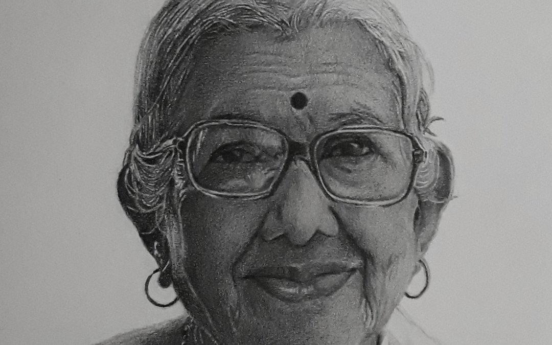 Granny Hyper Realistic Pencil Portrait- Om Prakash