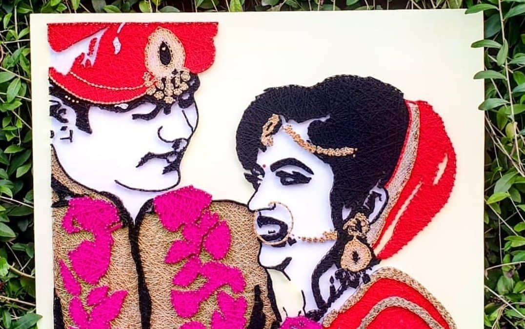 Indian Couple String Art by Sonal Malhotra