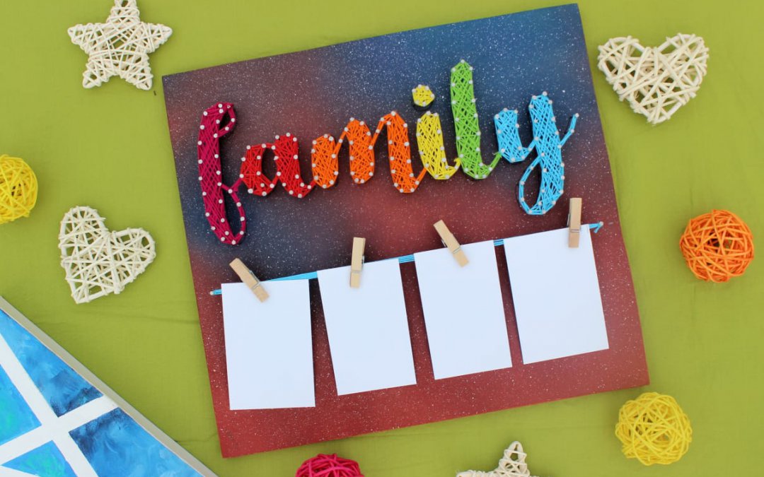 Family String Art with Photos | Personalized Gifts