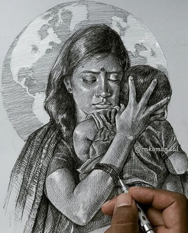Charcoal Portrait Artist  Sketch artist In Hyderabad  Handmade Portrait