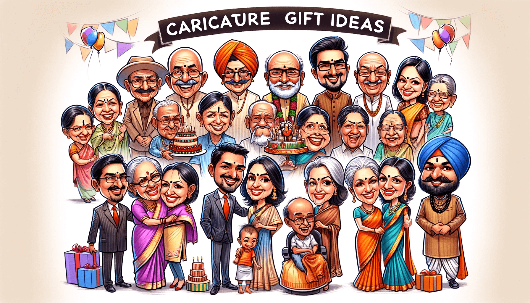 Loving Family Personalized Caricature Stand: Gift/Send Diwali Gifts Online  J11140549 |IGP.com