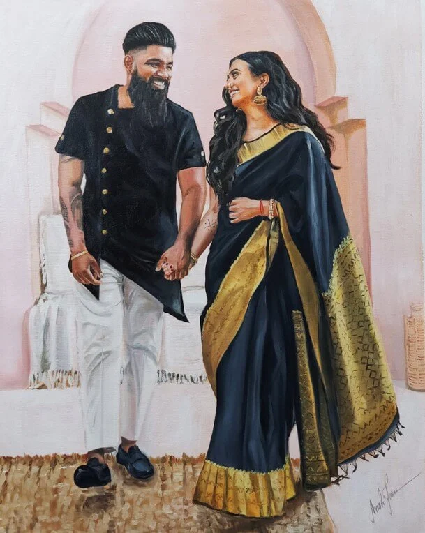 Couple Oil Painting