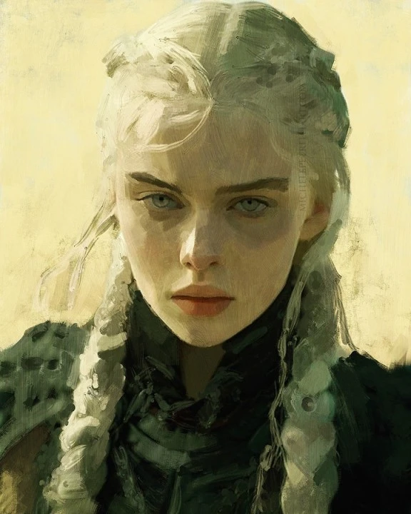 Oil portrait of Daenerys Targaryen