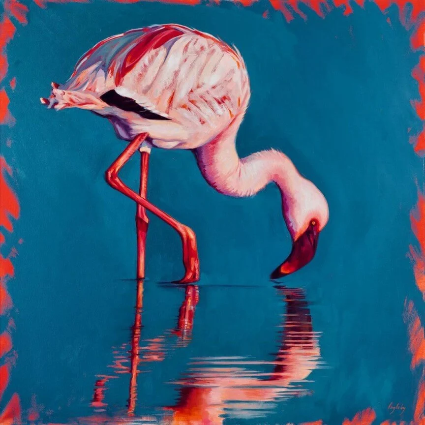 Personalized Flamingo Portraits as Oil Paintings