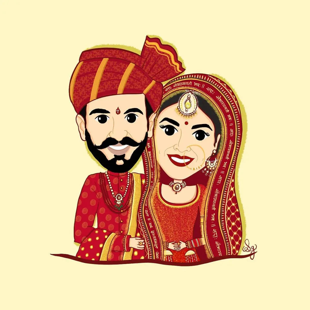 Wedding Couple Caricature