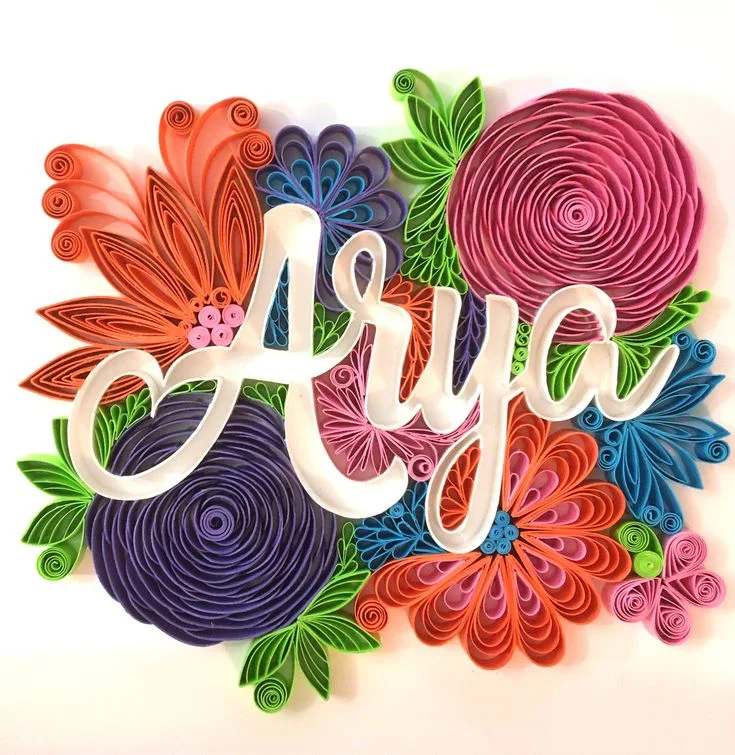 Paper quilling name board