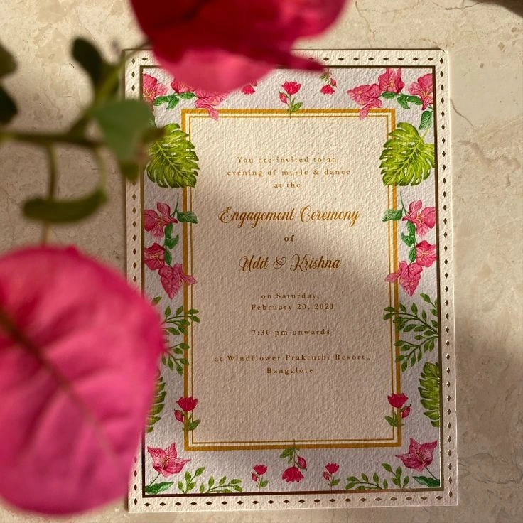 Floral themed wedding invitations