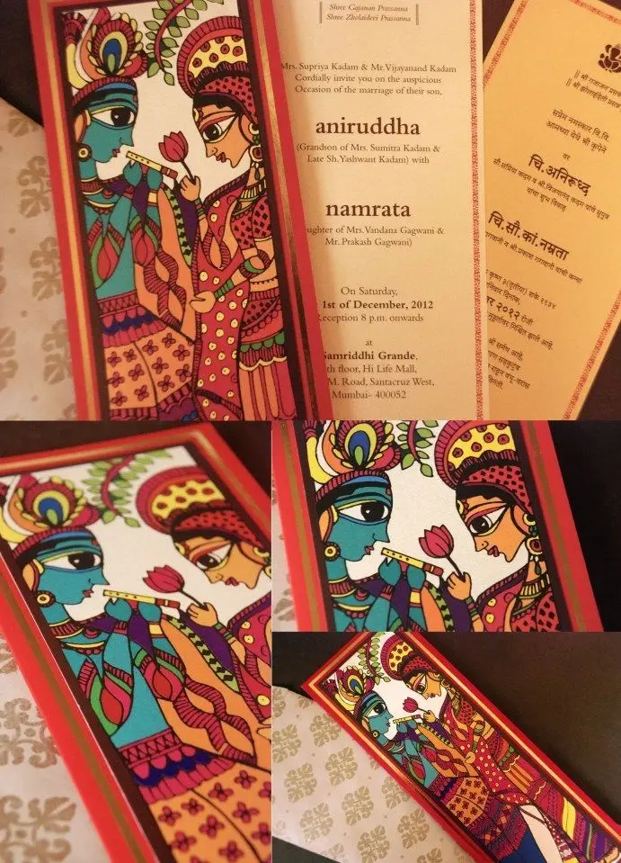 Wedding Invites with Madhubani Art